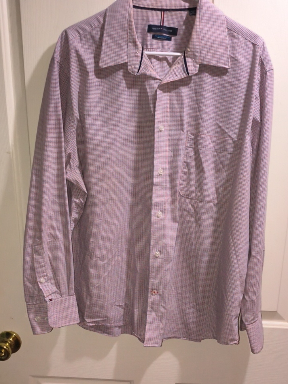 Tommy Hilfiger Pink Micro-Check Long-Sleeve Dress Shirt